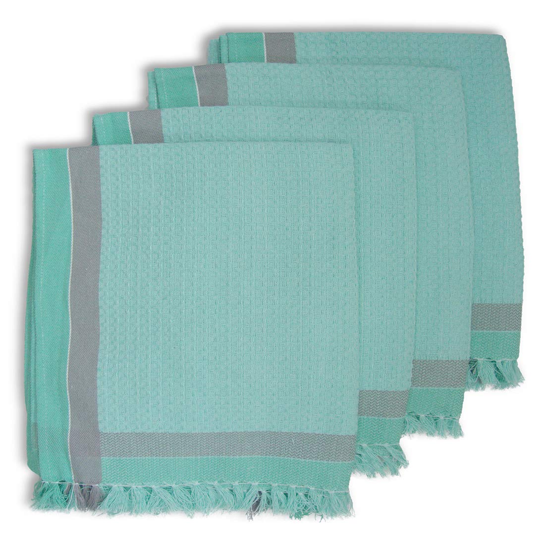 Athom Trendz Living Light Weight Cotton Premium Waffle Border Bath Towel | Pack Of 4