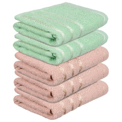 Kuber Industries Face Towel 1000 Gsm | Towels For Daily Use Workout Hand Towel | Lining Design | Pack Of 5 (Brown & Green)