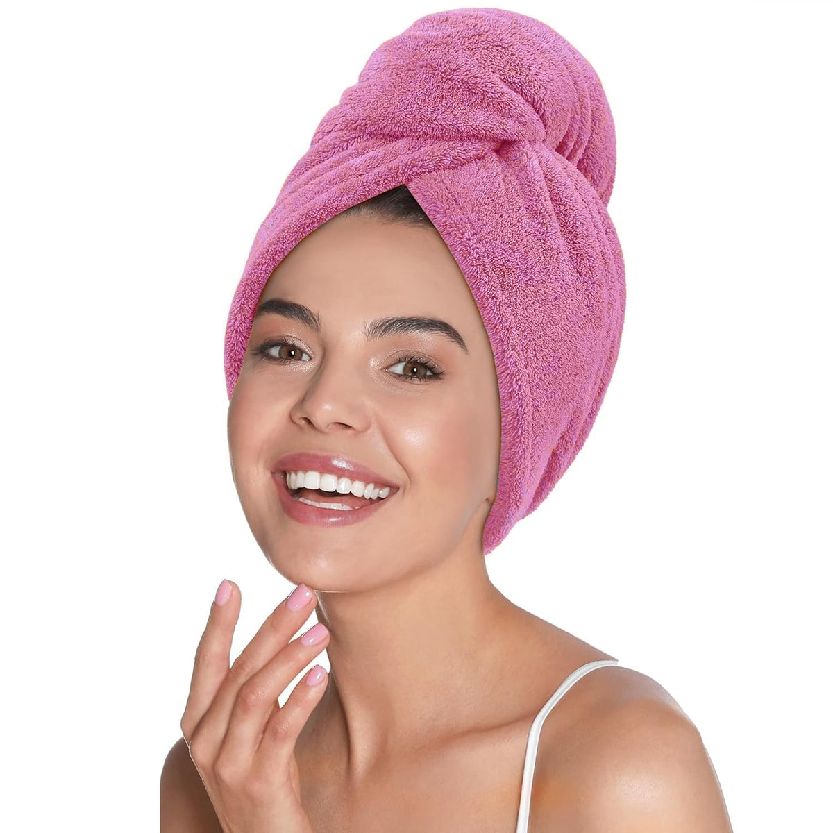 Mush Bamboo Hair Towel 300 Gsm | Ultra Soft, Absorbent & Anti Microbial Hair Wrap (Ruby Red)