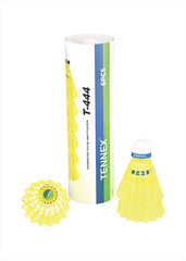 Tennex T 444 Nylon Shuttlecock , Cork base , For Intermediate Level | Yellow , Pack Of 6