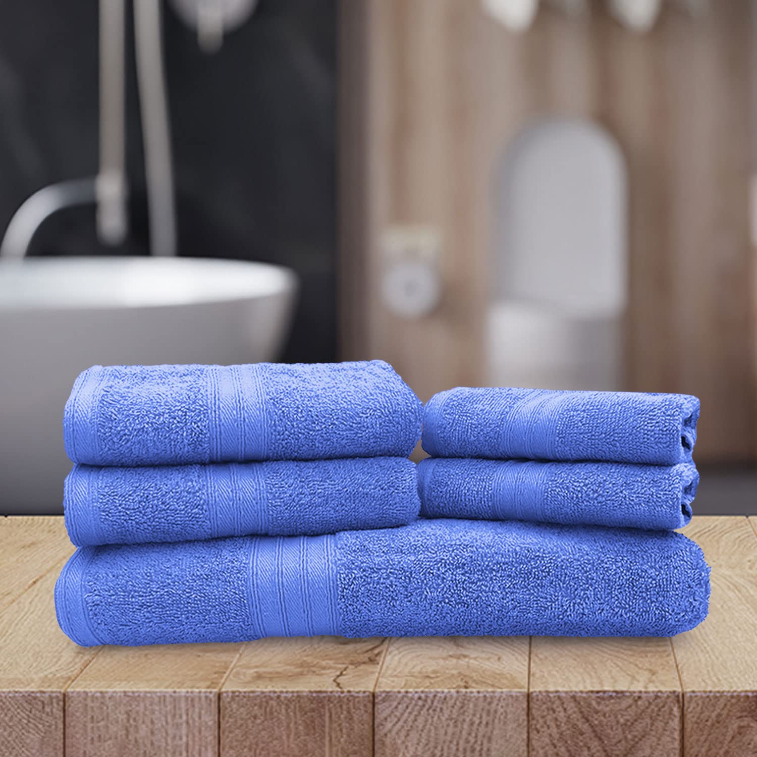 Sassoon Anatolia Bath + Hand & Face Towel 1200 Gsm (Heaven) - Pack Of 5