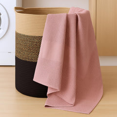 Haus & Kinder Maple Waffle Bath Towel 220 Gsm | Honeycomb Large Size Bathing Towels 100% Cotton Towel For Men & Women (Dusty Rose)