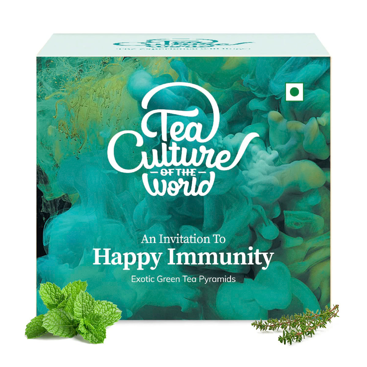 Tea Culture Of The World Happy Immunity Green Tea - 16 Tea Bags | Ayurvedic Herbal Tea With Green Tea, Liquorice, Turmeric - Immunity Booster, Medium Caffeine