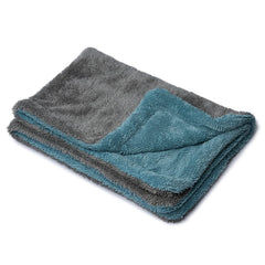 Shinexpro Microfiber Cloth 450 Gsm | Twisted Loop Super Absorbent Towel Edgeless Design With Plush Pile, Lint Free Cloth For Drying & Detailing For Car Pure Magic (Aqua Blue & Grey)