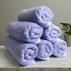 Heelium Bamboo Hand Towel 1200 Gsm | Ultra Absorbent & Anti-Bacterial 3x Softer Than Cotton Towels Pack Of 6 - Iris