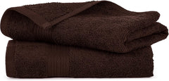 Tiqh Organic Cotton Thick & Plush Hand, Gym & Workout Hand Towel 500 Gsm - Set Of 2 (Brown)