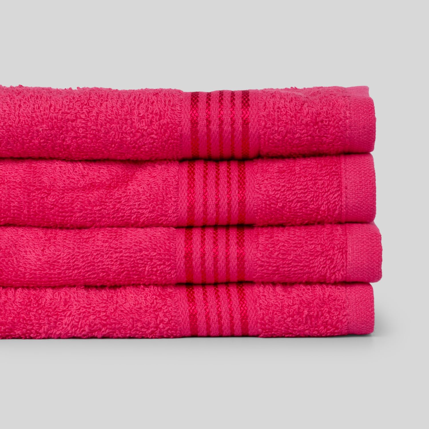Kopa Quick Dry 100% Cotton Soft Terry Face Towel 640 Gsm | Quick Dry 100% Cotton Super Absorbent, Lightweight (D'Ross) Face Towel (Pink)- Pack Of 4