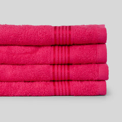 Kopa Quick Dry 100% Cotton Soft Terry Face Towel 640 Gsm | Quick Dry 100% Cotton Super Absorbent, Lightweight (D'Ross) Face Towel (Pink)- Pack Of 4