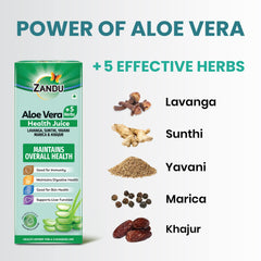 Zandu Aloe Vera Juice With 5 Added Herbs, Pure & Natural, Ayurvedic Immunity Booster, Good For Digestive Health, Skin Health, No Added Sugar, 1 L 2.2lbs