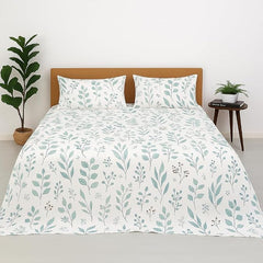 Microfibre Single Bedsheet Set With 2 Pillow Cover Light Weight & Durable Solid Bedsheets For Single Bed - 68 X 90 Inch, White