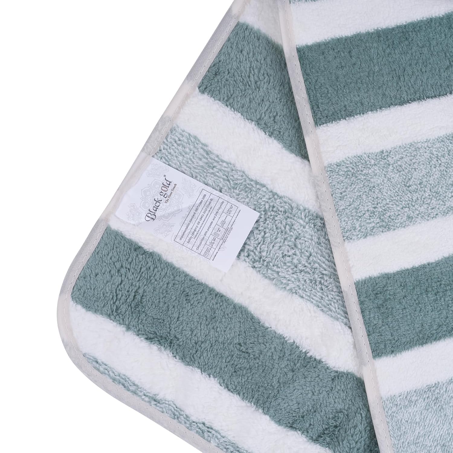 Black Gold The Finer Touch Microfiber Hand Towel 1000 Gsm | Soft & Quick Dry, Super Absorbent, Lightweight Towel (Green & White) - Pack 0f 4