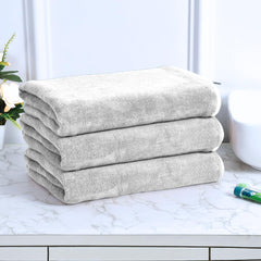 Black Gold The Finer Touch Premium Microfiber Bath Towels 1200 Gsm | Lightweight Ultra-Soft Fade Resistant (White) - 3 Pcs