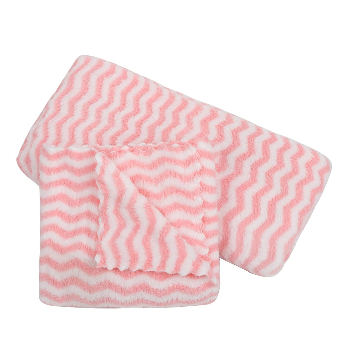 Homecloud Ultra Soft 300 Gsm Bath Towel Set | 3x Softer Than Cotton Towels Ziczac Pink | Highly Absorbent & Ultra Fast Dry | Set Of 2 (1 Bath + 1 Face Towel)