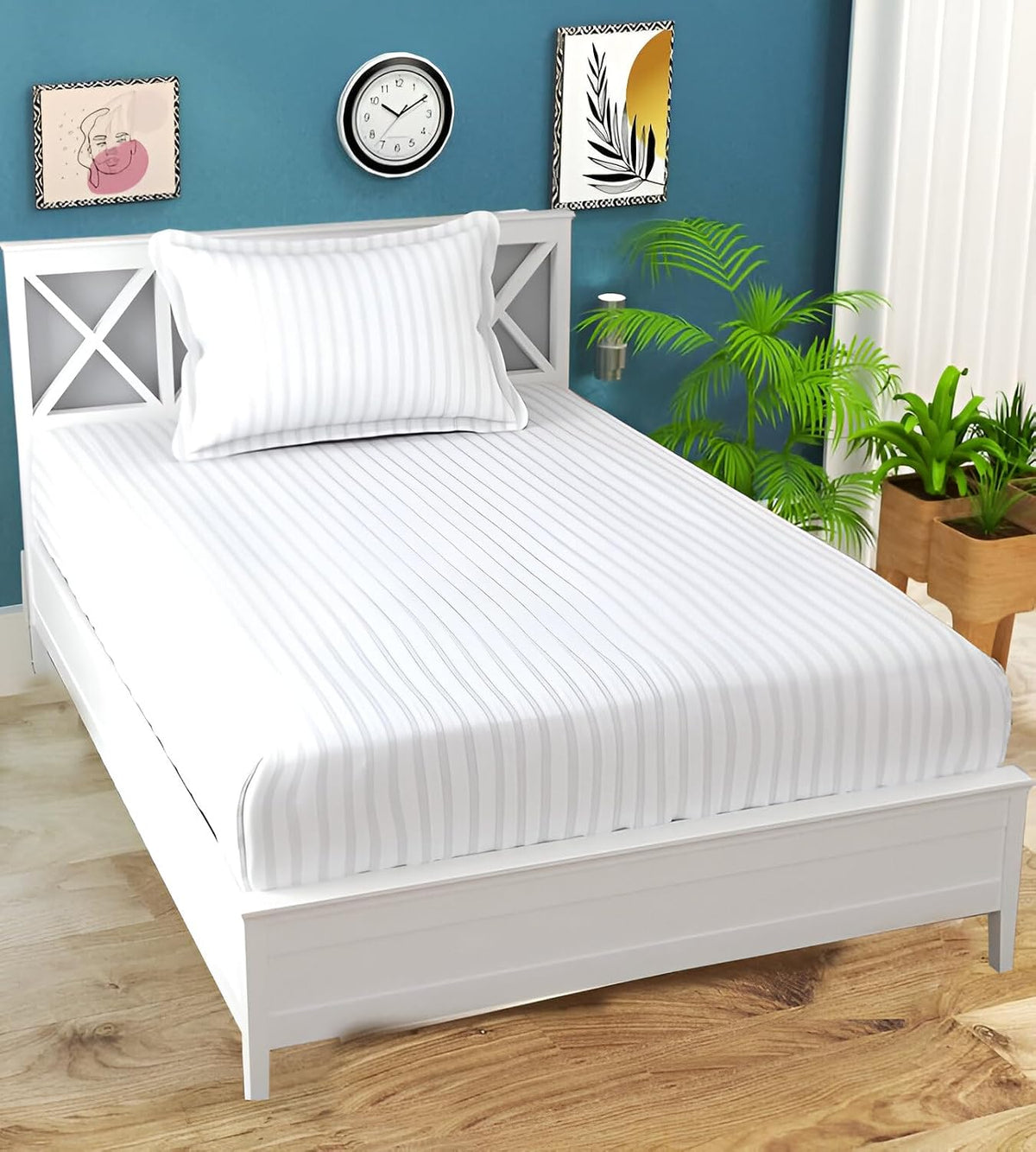 1 Single Bedsheet With 1 Pillow Cover - 60 X 90 Inches, White | Durable & Long-Lasting | Naturally Soft, Breathable, & Skin-Friendly