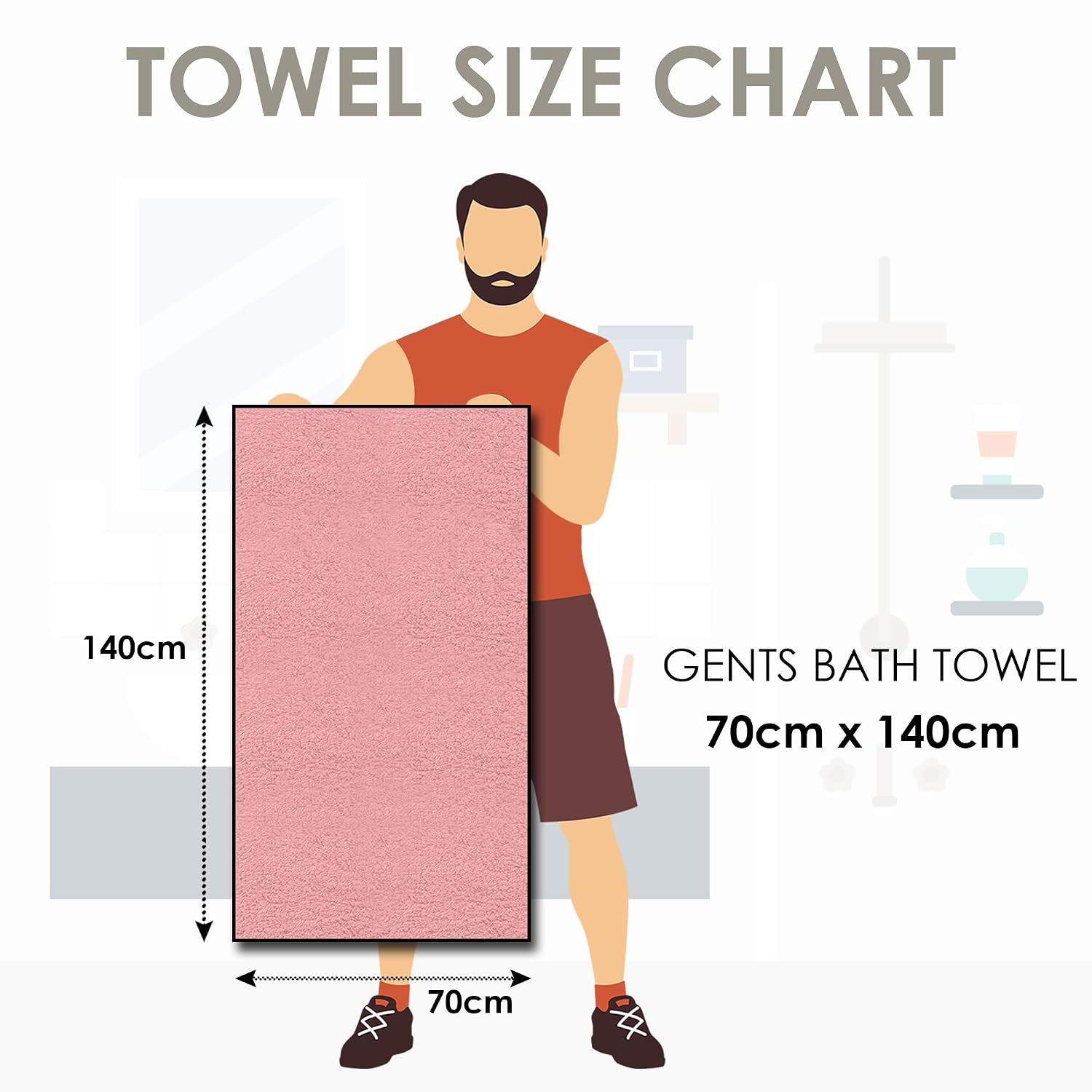 Story@Home Bath Towels Large Size 400 Gsm Set Of 2 | Quick Dry Bath Towel | 100% Cotton Bath Towels (Pink & Blue)