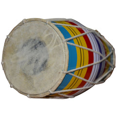 Indian Musical Instrument Hand Percussion Dholak Drum - Multicolor | Perfectly Symmetric Round Dholak - Dholak For Festival, Wedding, Satsang | Very Easy To Tune