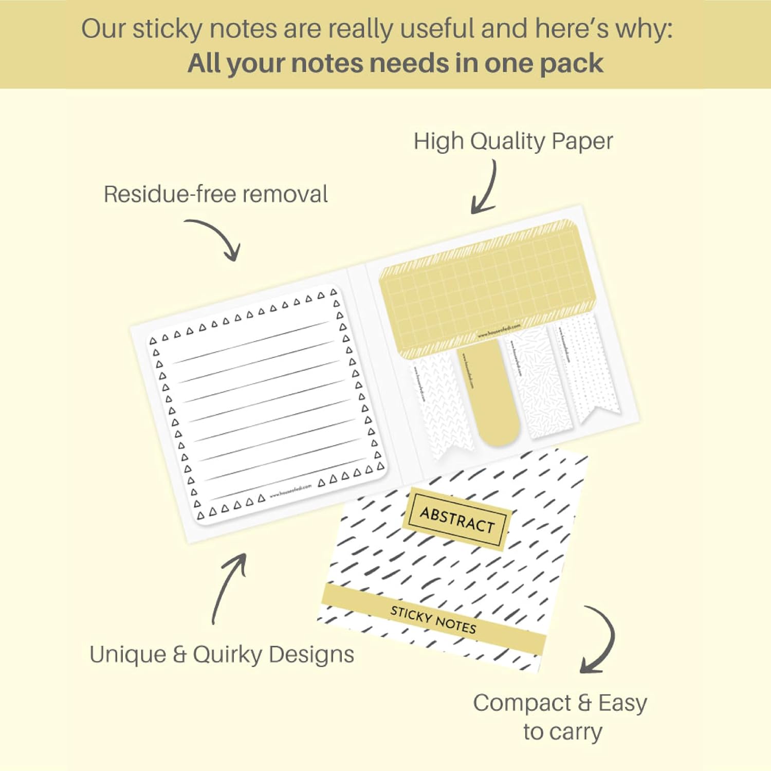 Beautiful Designs & Boho Sticky Notes, 25 Of Each Of The Flags, Abstract - Multicolor