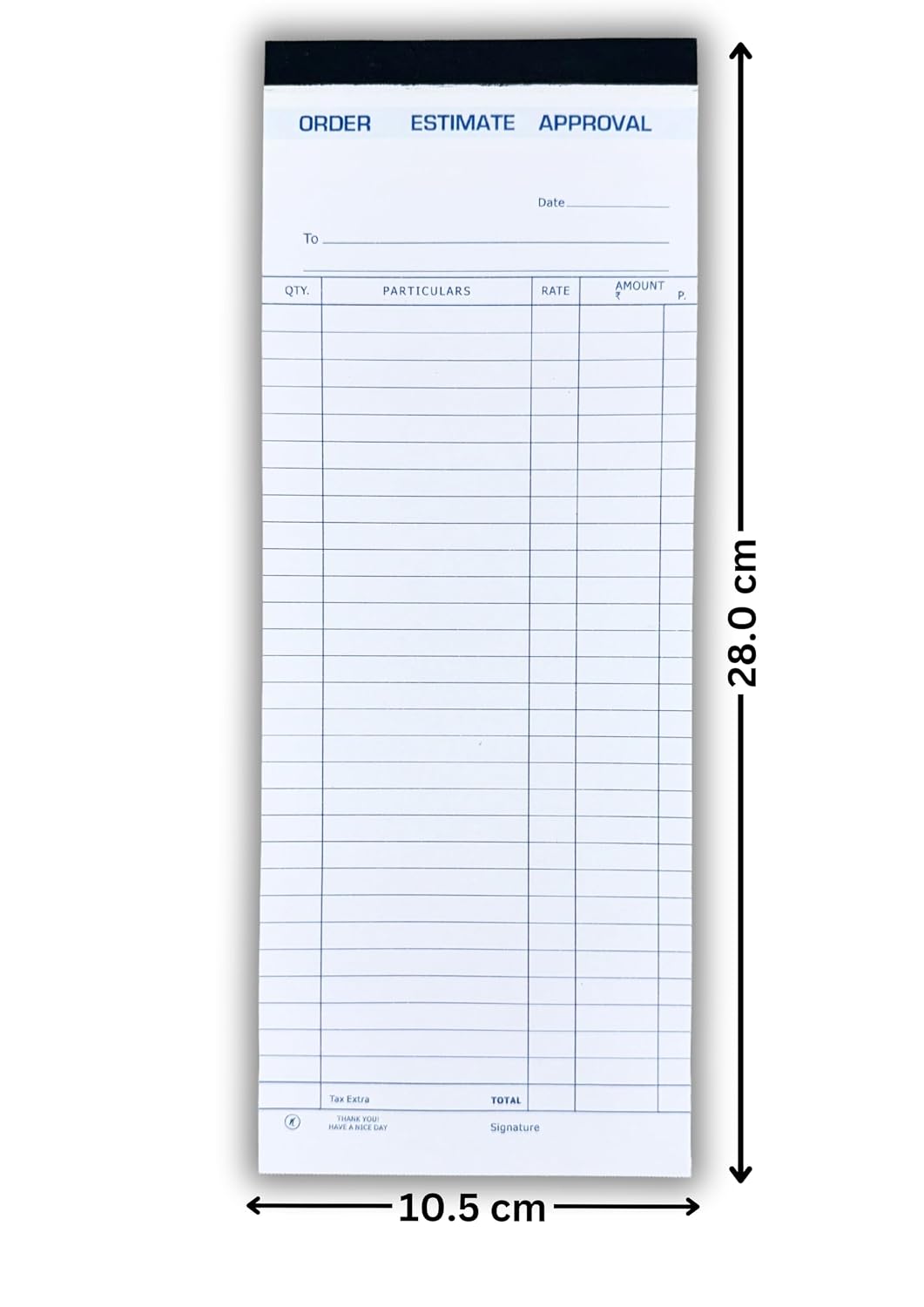 Estimate Pad No.2, 80 Sheets 160 Pages, Premium Stationery Billing Book For Shop & Office, 10Pcs
