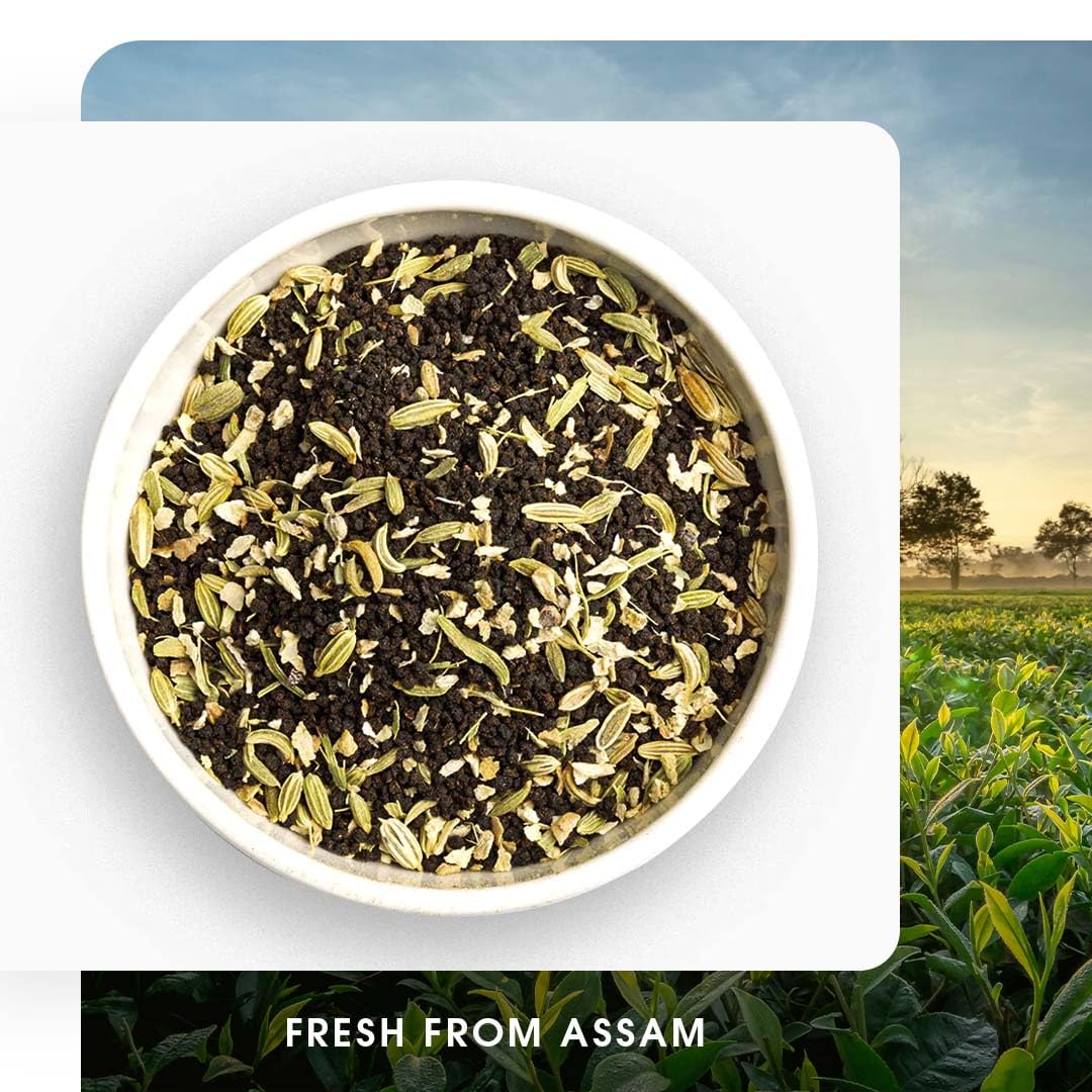 Teabox Bombay Cutting Chai Tea - 250gm, 8.8 Ounce | Blended With Natural Cardamom, Ginger & Fennel - Inspired By The Bustling City | Medium Caffeine Tea Leaf