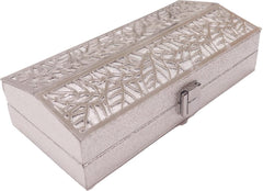 Designer Lazer Cutting Shagun Cash Box Or Gaddi Box For Shagun, Money Box For Wedding, Anniversary, Baby Shower, Ring Ceremony Eidi Or Any Other Occasion, Pack Of 2, Silver