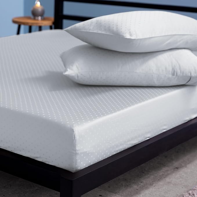 Cotton Fitted Bedsheet For Double Bedsheet With 2 Pillow Covers, Bedding Set - 60x80 Inches, White | Sateen Weave Queen Size Bed Sheet, 12" Deep Pocket- 1 Elastic Fitted Bed Sheet
