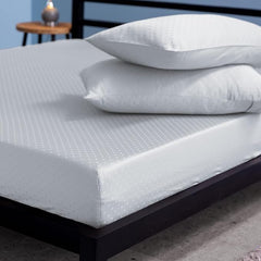 Cotton Fitted Bedsheet For Double Bedsheet With 2 Pillow Covers, Bedding Set - 60x80 Inches, White | Sateen Weave Queen Size Bed Sheet, 12" Deep Pocket- 1 Elastic Fitted Bed Sheet