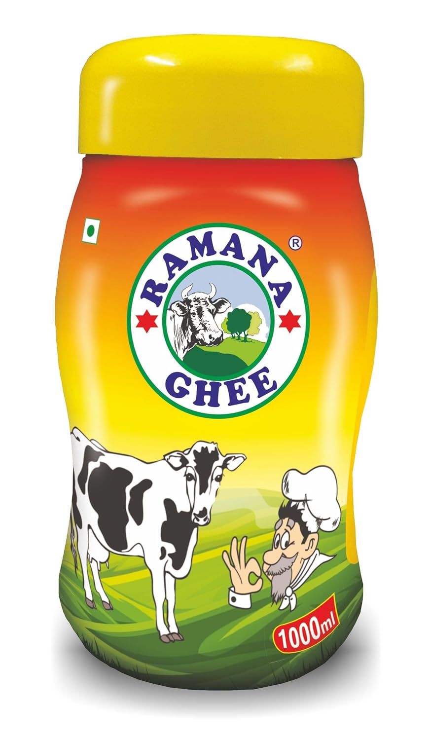 Organic Indian Cow Ghee By Ramana Ghee | Highly Nutritious Pure Traditional Ghee Perfect For Sweets | (1 Litr) 33.8 Ounce | Jar Pack