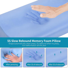 Memory Foam Pillow For Pain Relief, Bed Pillow For Sleeping - White & Grey | Ergonomic Orthopedic Pillow, Cervical Pillow For Neck & Shoulder Pain | For Side, Back, Stomach Sleeper