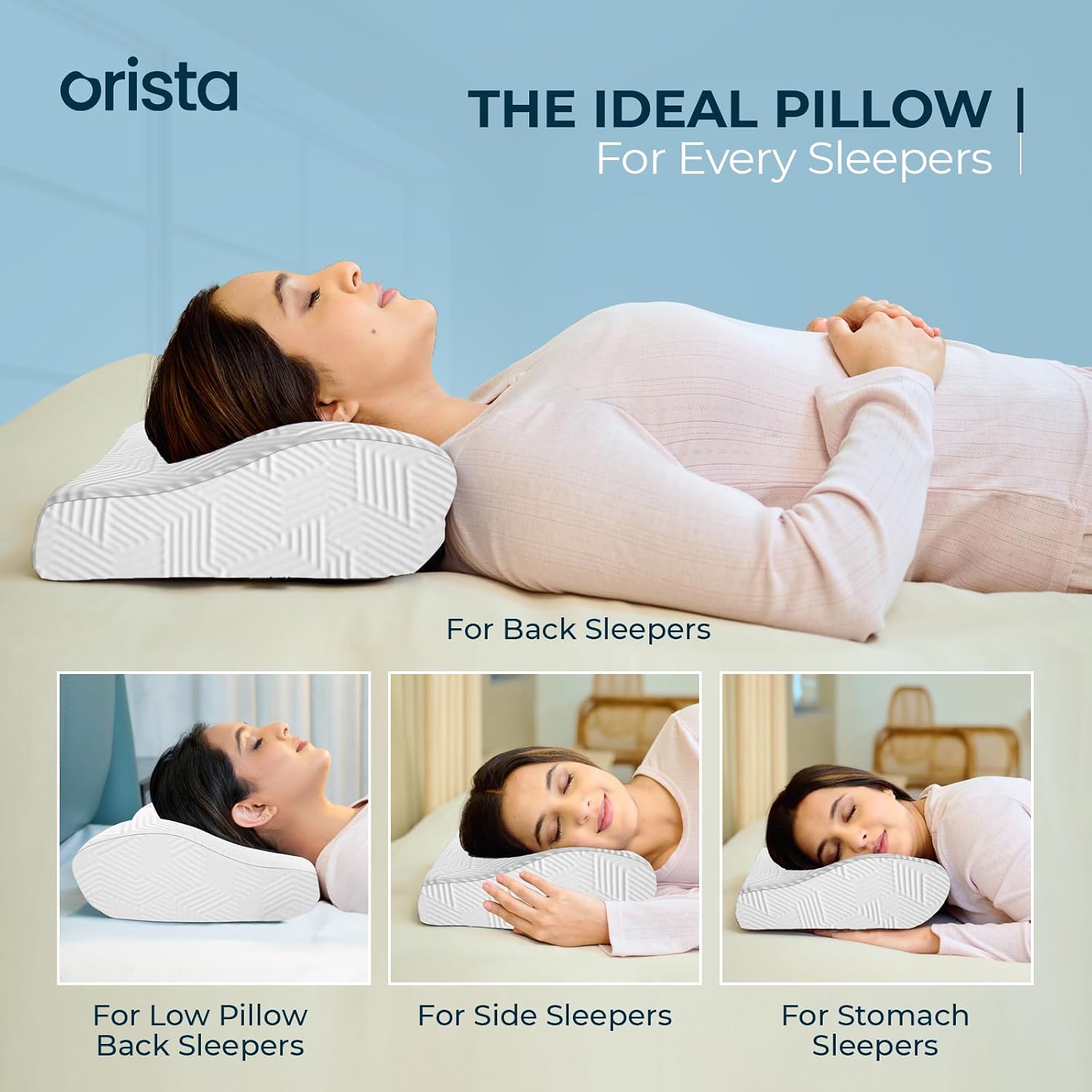 Advance Gel Blended Cervical Memory Foam Pillow, White, Standard Size - 19 X 12 X 4 Inch | Neck & Shoulder Support, Pillow For Sleeping | Improves Posture & Spinal Alignment - Set Of 1