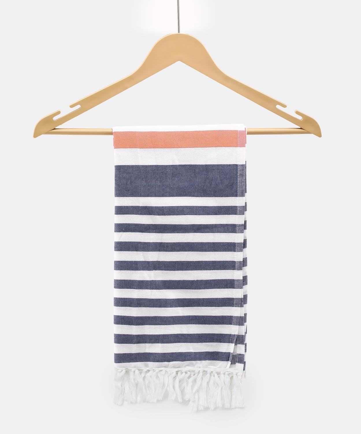 Suam Suntails Luxury Pure Cotton Towels 400 Gsm | Absorbent, Quick Dry Super Soft | Ideal For Bath, Beach, Swimming And Travel | Standard Size (Dark Blue & Orange), 250 Tc