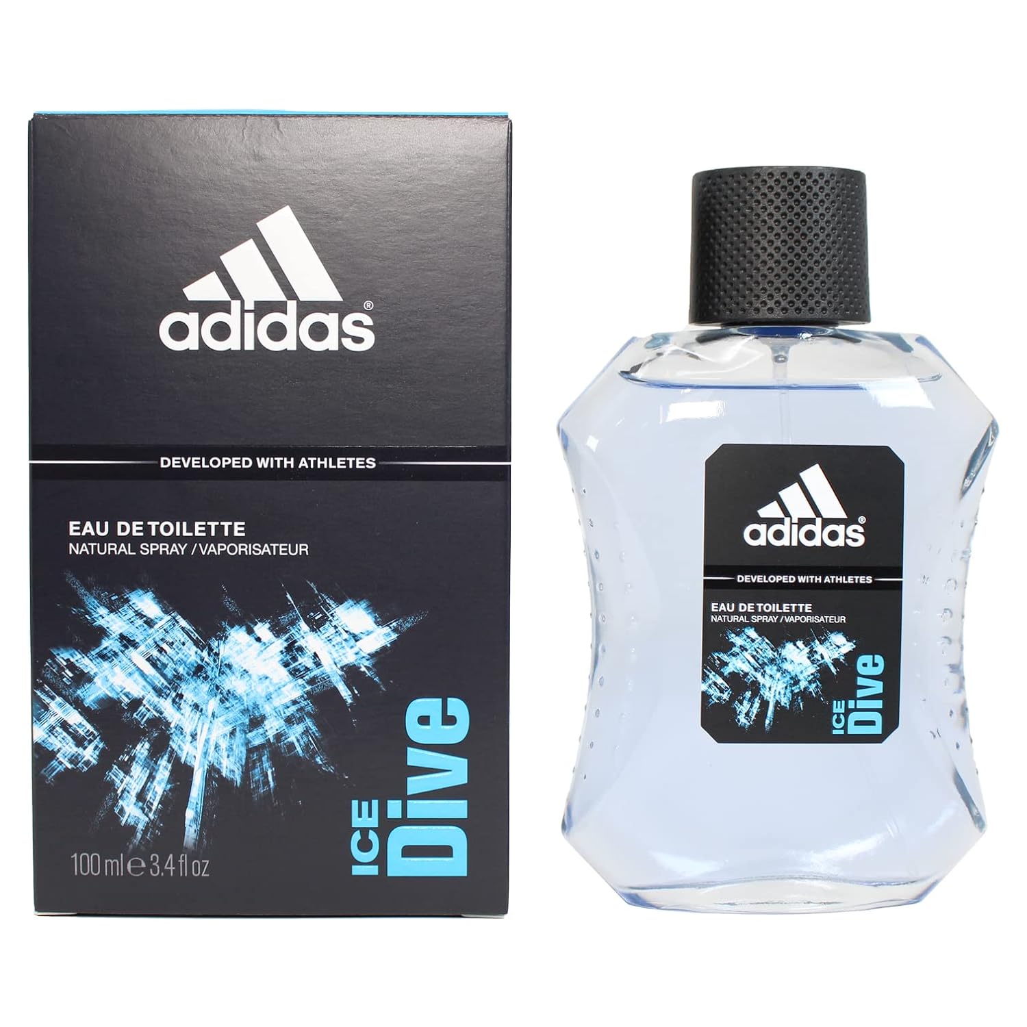 Adidas Ice Dive Eau De Toilette Spray 100ml 3.4 Fl.oz. Developed With Athletes | Masculine Fragrance Booster