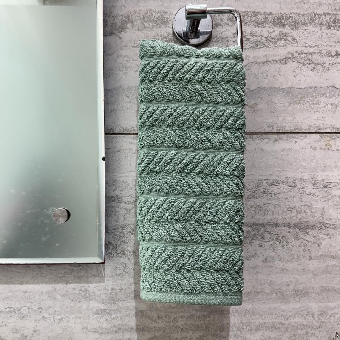 Stamio Cotton Hand Towels 400 Gsm | Home & Kitchen Use, Gym, Wash Basin, Sports | Soft, Absorbent, Quick Dry, Full Large Size (Set Of 2)- Beige