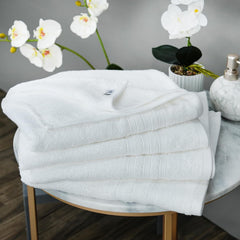 Tiqh 100% Cotton Thick & Plush Luxury Hand Gym & Workout Hand Towel 800 Gsm - Set Of 4 (White)
