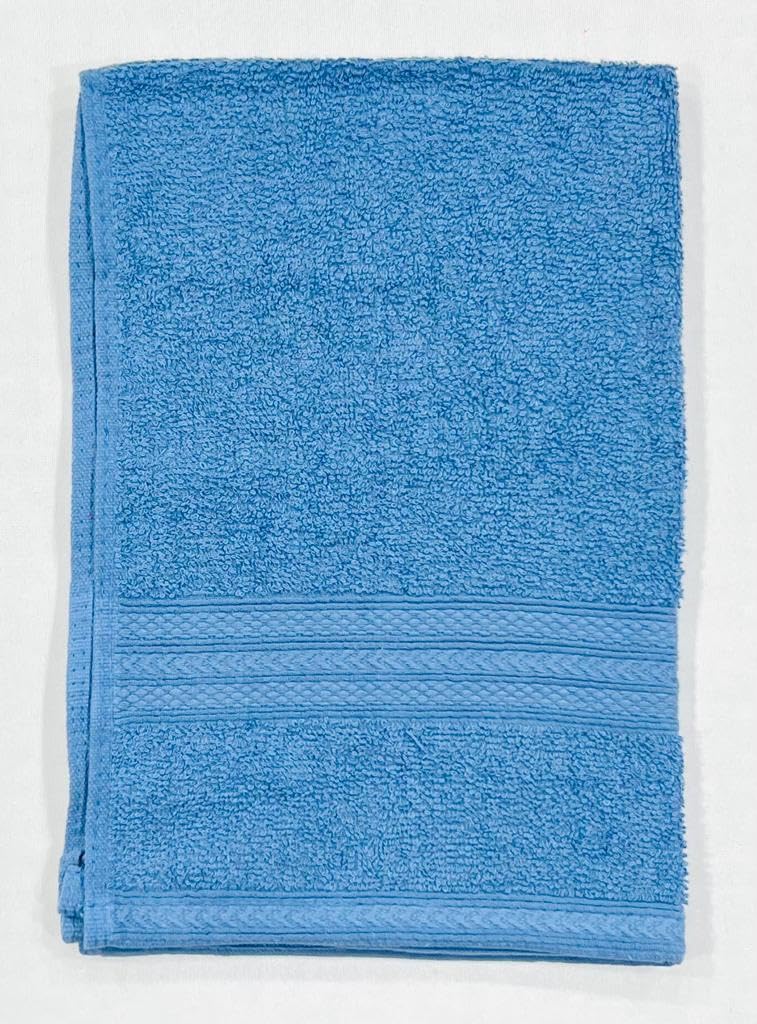 Bombay Dyeing Tulip 100% Soft Cotton Hand Towels 1200 Gsm (Surf Blue) - Set Of 6