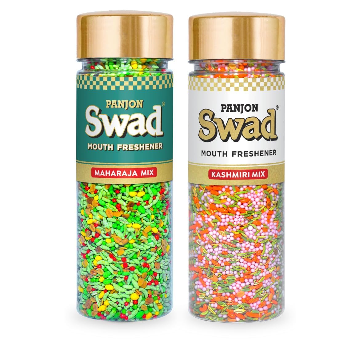 Panjon Swad Maharaja Mix & Kashmiri Mix 450gm, 2 Bottles | After-Meal Snack