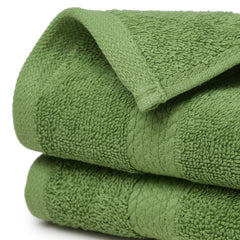 Spaces 100% Cotton Hand Towel 400 Gsm | High Absorbency Easy Care Soft Feel (Green) - 2 Pcs