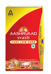 Organic Pure Svasti Desi Cow Ghee By Aashirvaad | Naturally & Healthy Protein Fiber Desi Ghee For Everyday Use | 2 Litre (1 Lite * 2) 67.6 Ounce | Combo Pack