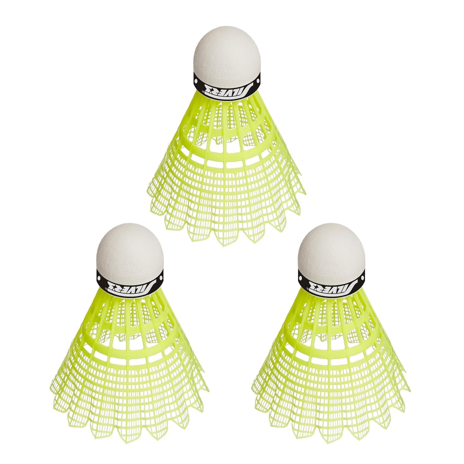 Silver's Plastic Badminton Shuttlecocks Marvel | Pack Of 3 , Yellow | Ideal For Indoor And Outdoor