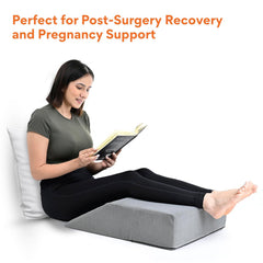 Leg Elevator Pillow, For Pain Relief, Grey, Size - 24 X 18 X 6 Inch | For Leg, Hip & Knee Pain Relief | For Leg Surgery, Varicose Veins, Fracture, Phlebitis, Surgical Recovery, Breathable