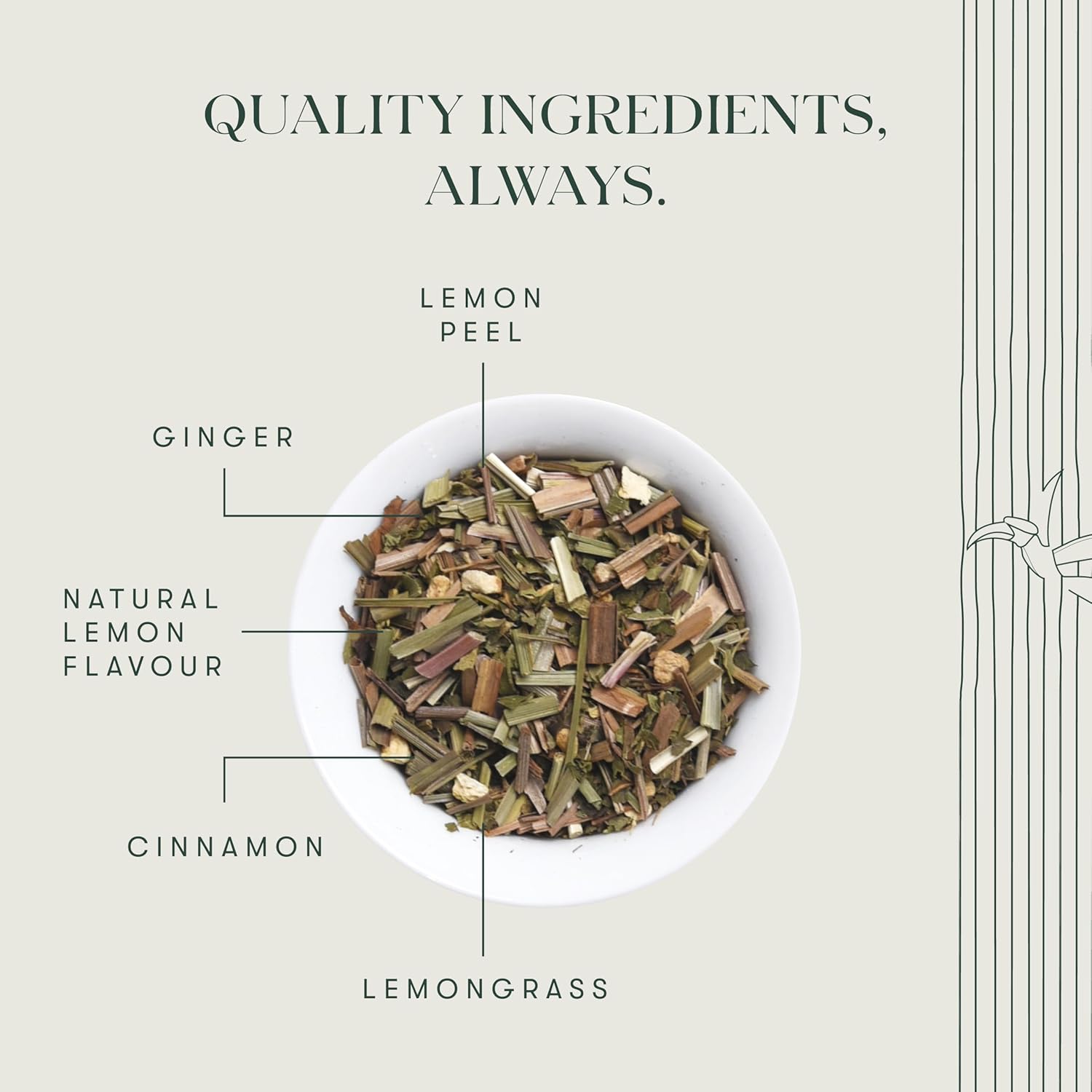 Luxmi Estates Lemon Ginger Herbal Tea - 100gm, 3.5 Ounce, 50 Tea Bags | USDA Organic Certified Herbal Tea - Made With Lemon Peel, Ginger, Lemongrass, Licorice | Caffeine Free Herbal Tea