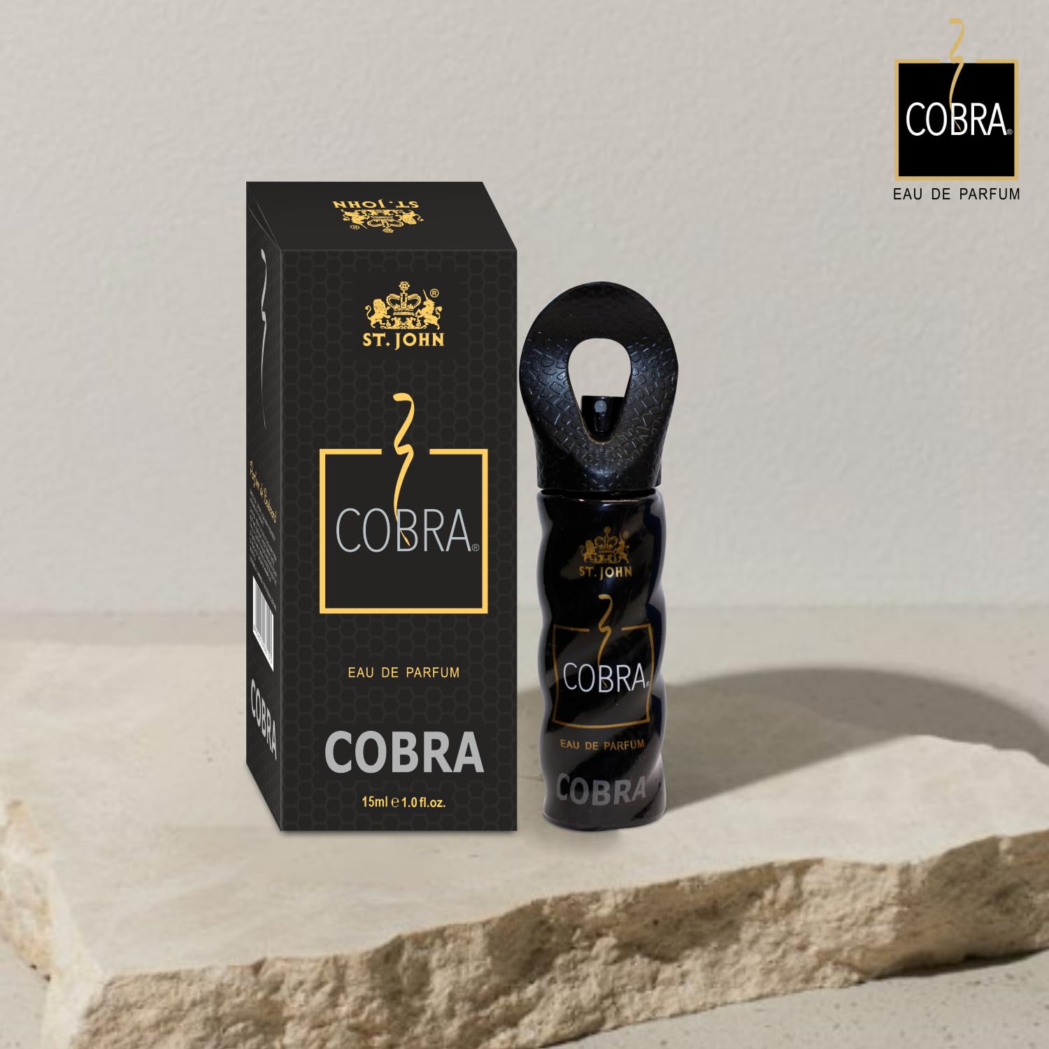 St. john Cobra Eau De Perfume 15ml 0.5 Fl.oz. And Live, Sports, Cool 450ml 15.2 Fl.oz. Deodorant Spray Pack Of 4 | Perfect Gift Set For Men & Women