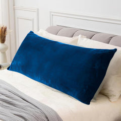 Full Body Pillow, Long Sleeping, For Side Sleeping Hugging, Cuddling, Blue - 54 X 18 Inches | For Relaxing & Pregnancy Comfort, Velvet Pillow With Removable Cover, Adjustable Pillow