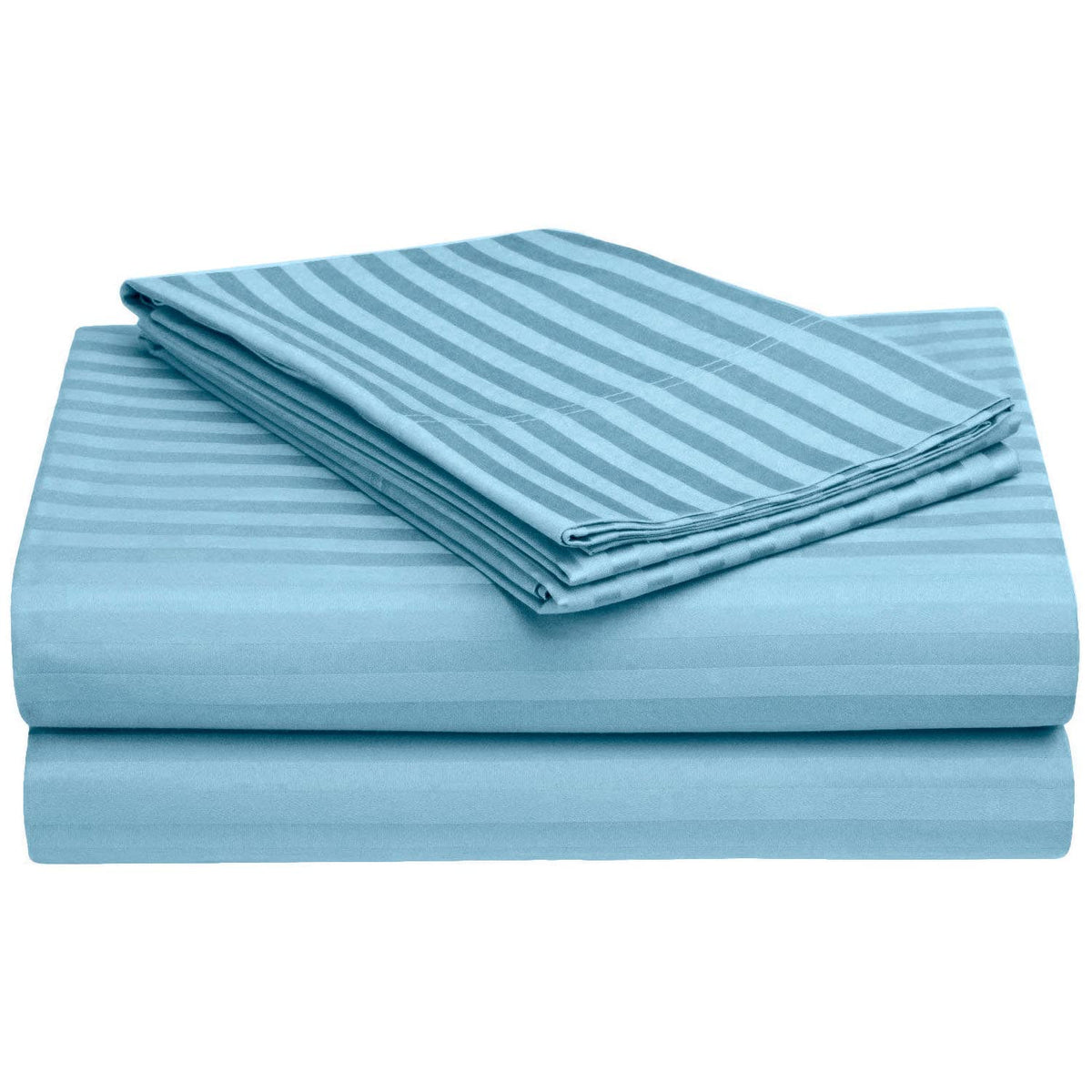 Breathable Single Size Flat Bedsheets With 1 Pillow Covers | 60 X 90 Inches, Aqua | Wrinkle Resistant & Soft Skin Safe | 144 Thread Count