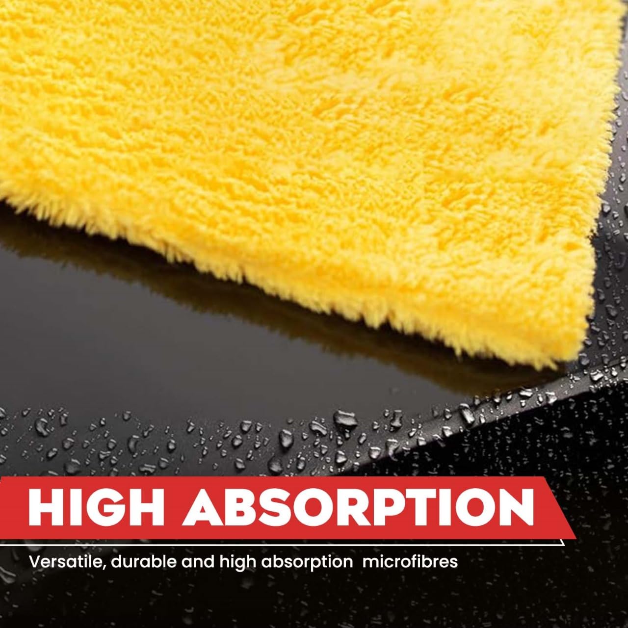 Autofy Multipurpose Microfiber 500 Gsm | Cleaning Towel Microfibre Cloth Highly Absorbent Dust Towels For All Vehicles Bikes Cars Glass Kitchen - Multicolour (Pack Of 2)