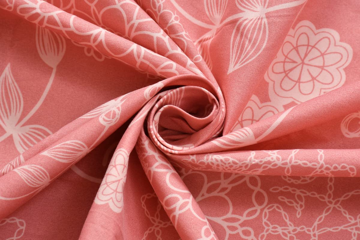 Designer Printed Double Bedsheet With 2 Pillow Covers - 82 X 85 Inches, Pink | Light Weight & Breathable, All Season Comfort Double Bedsheet