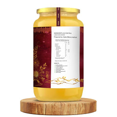 Premium A2 Desi Cow Ghee By Viveda | Hand-Churned, Traditional Bilona Method Pure Desi Cow Ghee Good For Baking & Frying | (1 Litr) 33.8 Ounce | Jar Pack