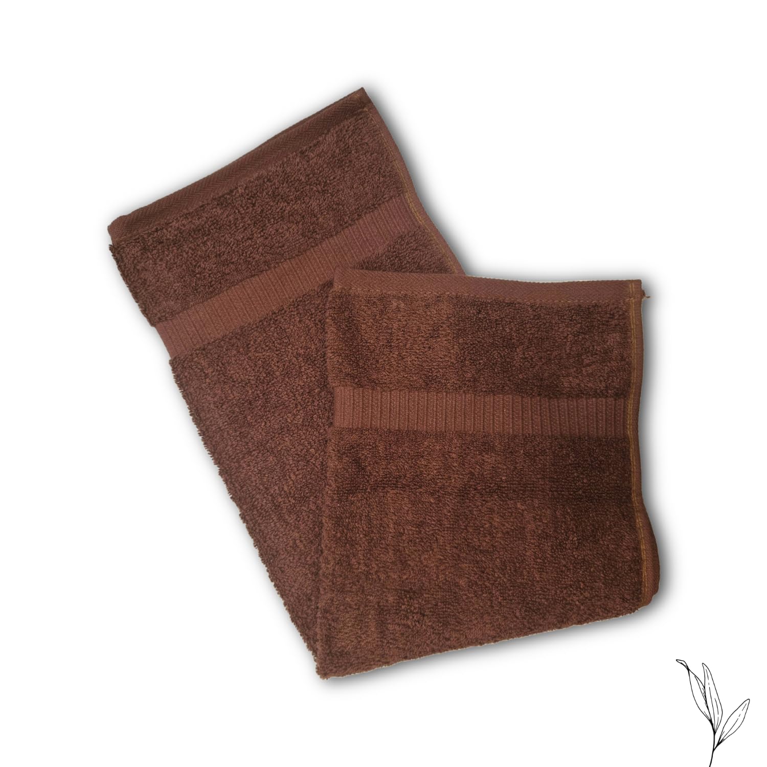 Nive Home Linens 100% Cotton Hand Towel 400 Gsm | Ultra Soft, Thick & Super Absorbent, Quick Dry Hand Towel (Dark Beige & Dark Brown) - 2 Pcs