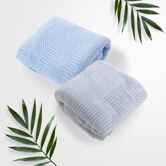 The Better Home Microfiber Bath Towel 900 Gsm | Soft, Lightweight, Absorbent & Quick Drying Bath Towel For Men & Women (Blue + Gray) - 2 Pcs