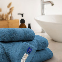 Sassoon Anatolia Bath + Hand & Face Towel 900 Gsm (Teal) - Pack Of 3