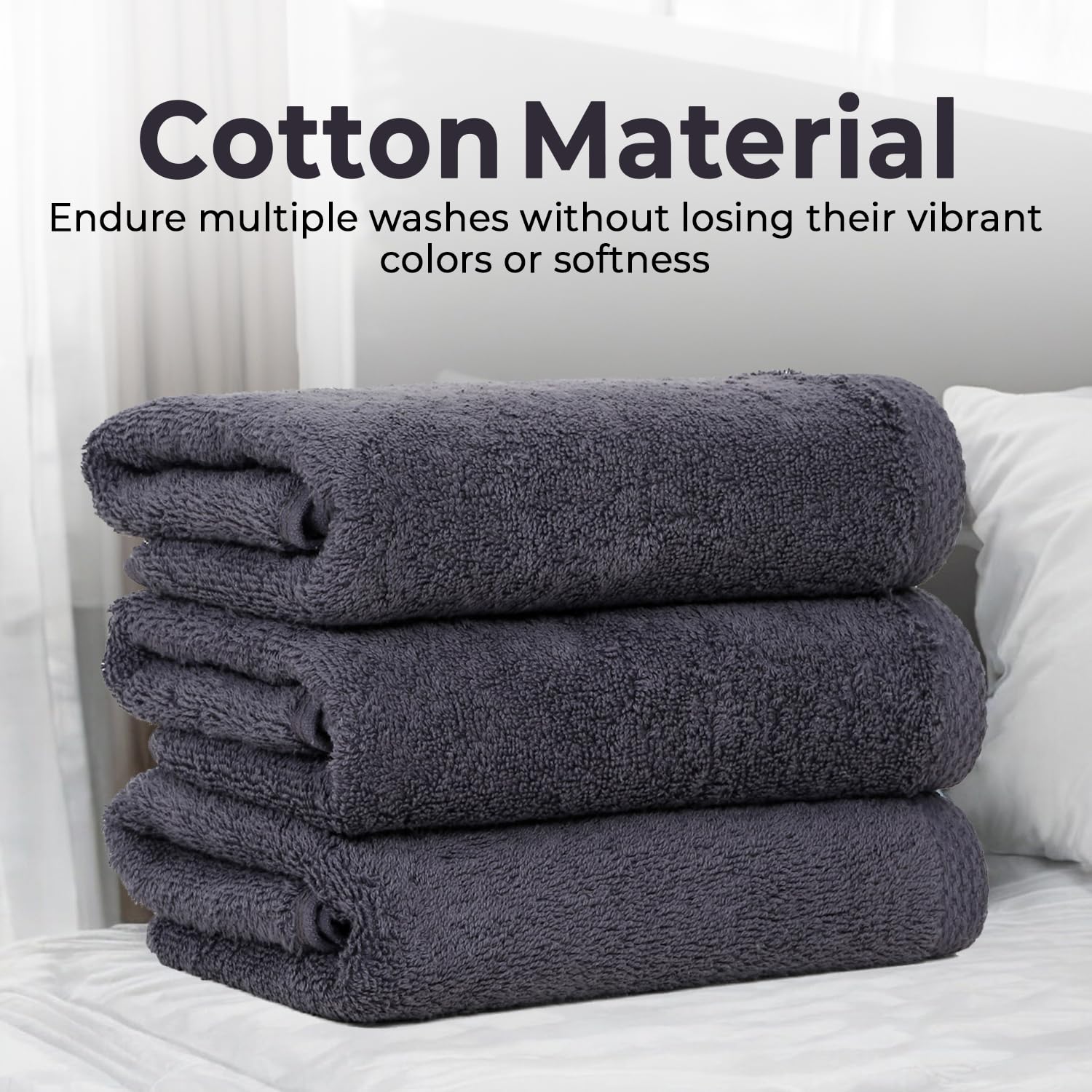 Avni Home 100% Cotton Hand Towel 300 Gsm | Ultra Soft, Absorbent, Quick Dry Towels For Facewash, Gym, Sports, Travel | Quick-Dry Fitness Towels - Pack Of 3 (Tone Grey)